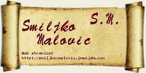Smiljko Malović vizit kartica